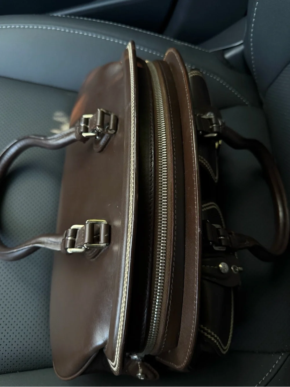 Rare Christian Dior Detective Bag Brown Leather Galliano Era C&D Charm Y2K